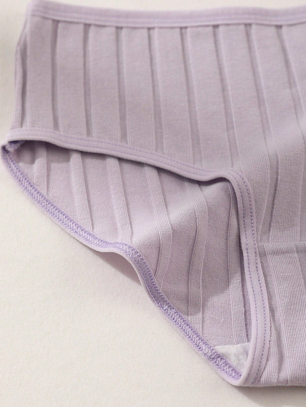 Juego de 9 bragas de mujer de algodon, de cintura baja, de unicolor, acanaladas, comodas y transpirables, ropa interior deportiva