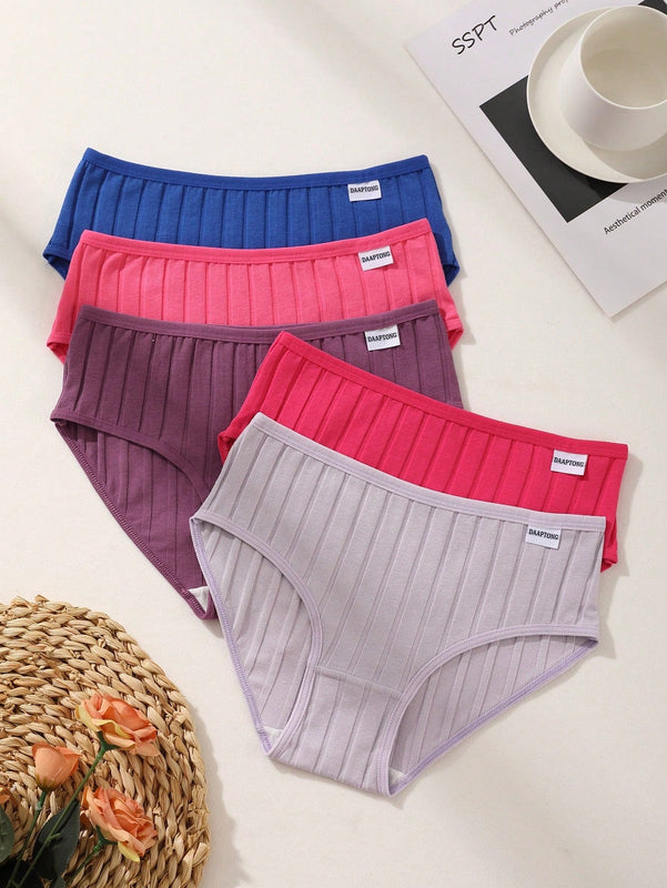 Juego de 9 bragas de mujer de algodon, de cintura baja, de unicolor, acanaladas, comodas y transpirables, ropa interior deportiva