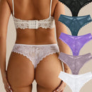 Finetoo set de 5 tangas de mujer con encaje y malla en diseno sexy