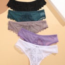 Finetoo set de 5 tangas de mujer con encaje y malla en diseno sexy