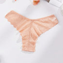 3 piezas bragas multicolor aleatorias para mujer con encaje floral y ondas, elegantes y comodas, diseno de tanga