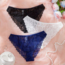 Set de 3 bragas minimalistas y romanticas de encaje para mujer