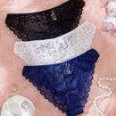 Set de 3 bragas minimalistas y romanticas de encaje para mujer