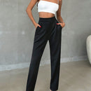 Pantalones rectos comodos y lisos