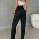 Pantalones rectos comodos y lisos