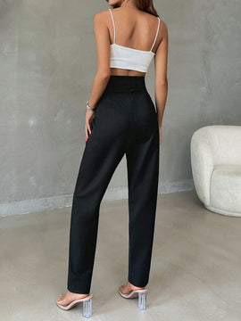 Pantalones rectos comodos y lisos