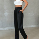 Pantalones rectos comodos y lisos