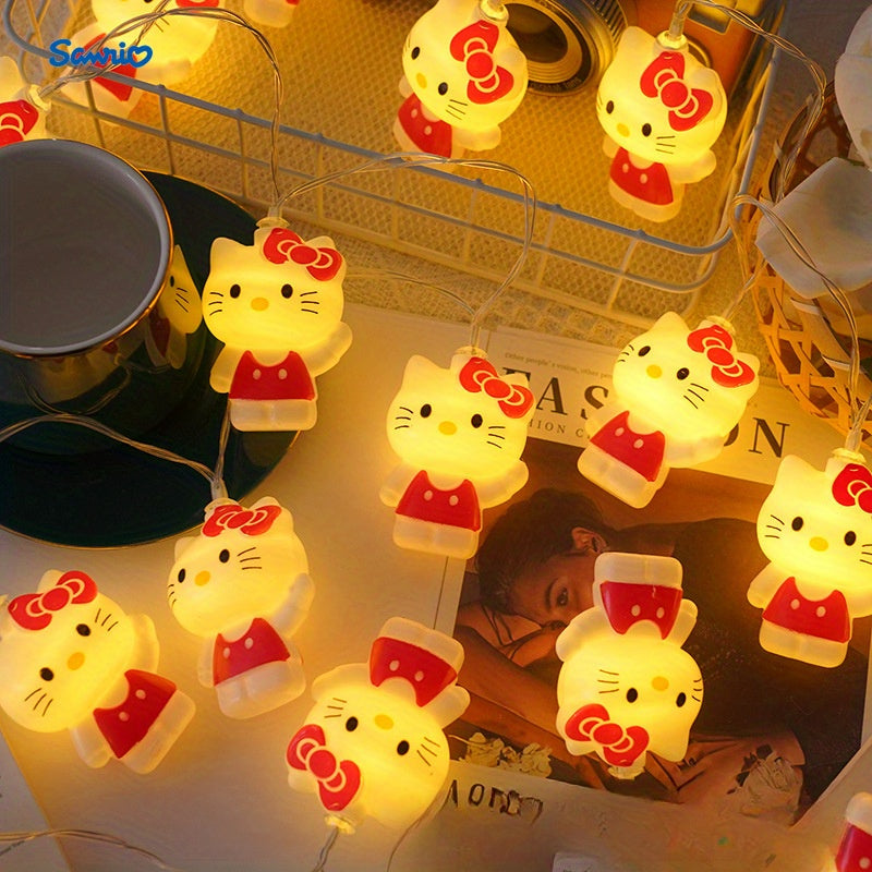 Luces LED decorativas de Hello Kitty y Cinnamoroll, luces de hadas con batería estilo cartoon para decoración de habitación, cumpleaños, Halloween, Navidad - Sin baterías incluidas, iluminación decorativa | Ambiente festivo | Luces de plástico duraderas