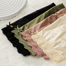 4 piezas bragas de seda de color multicolor con encaje y malla para mujer, de cintura media, transpirables y sexy, diseno de triangulo