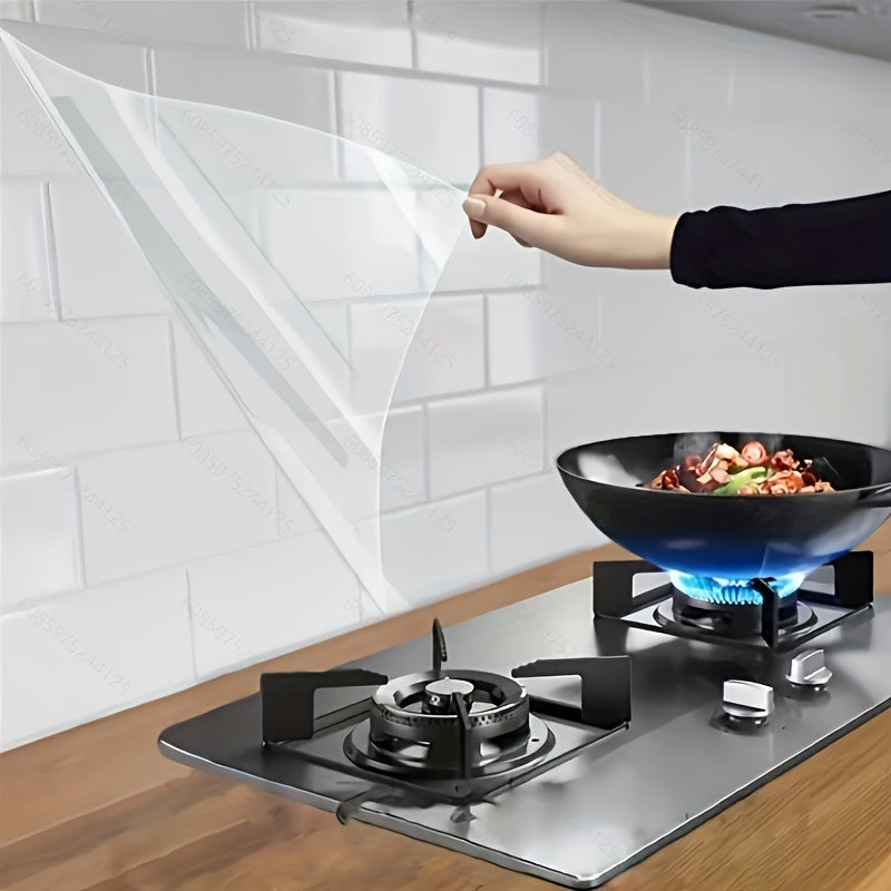 Guarda salpicaduras de alta temperatura resistente al PET - Protector de pared de respaldo autoadhesivo repelente de aceite y agua, ideal para cocina, armarios, cocinas y campanas extractoras
