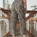 Vcay pantalones casuales y relajados con estampado de leopardo para mujer, para volver a la escuela para el uso diario, atuendos de otono, ir y venir, minimalista, oficina, dinero viejo, simple, ropa de maestro