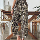 Vcay pantalones casuales y relajados con estampado de leopardo para mujer, para volver a la escuela para el uso diario, atuendos de otono, ir y venir, minimalista, oficina, dinero viejo, simple, ropa de maestro