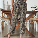 Vcay pantalones casuales y relajados con estampado de leopardo para mujer, para volver a la escuela para el uso diario, atuendos de otono, ir y venir, minimalista, oficina, dinero viejo, simple, ropa de maestro
