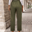Emery rose pantalones casuales de unicolor de pana con bolsillo y forma conica para mujer, para otono