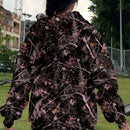 Muchic sudadera con capucha con estampado de leopardo minimalista informal, impreso en toda la prenda, otono invierno