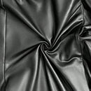 Slayr pantalones casuales con panel de piel sintetica, dobladillo fruncido, unicolor para mujer