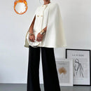 Prive capa/poncho sobrecapa de unicolor elegante y minimalista de color albaricoque para mujer