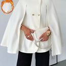Prive capa/poncho sobrecapa de unicolor elegante y minimalista de color albaricoque para mujer