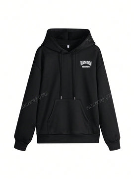 Sudadera con capucha informal y holgada para mujer con estampado de letra, manga larga, forro polar, disenada para un confort extremo, adecuada para usar en capas o sola para crear looks de moda, invierno