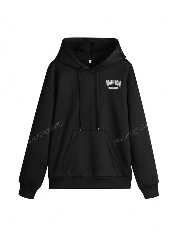 Sudadera con capucha informal y holgada para mujer con estampado de letra, manga larga, forro polar, disenada para un confort extremo, adecuada para usar en capas o sola para crear looks de moda, invierno