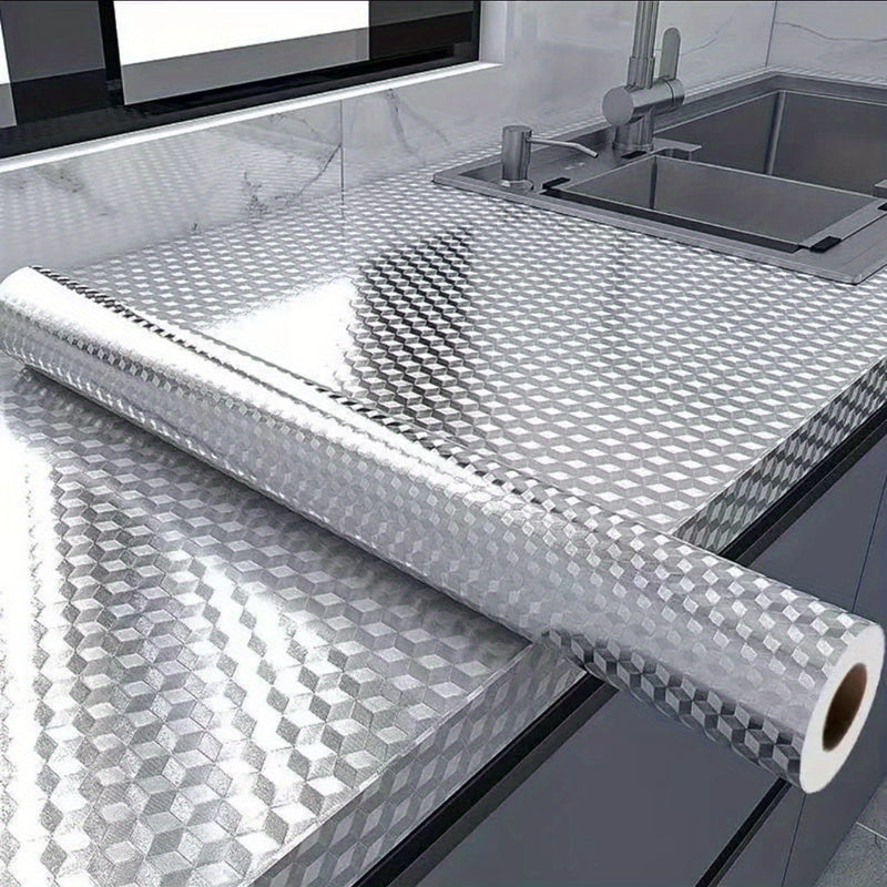 Adhesivo de Aluminio Fácil de Limpiar y Papel Autoadhesivo Removible para Encimeras y Gabinetes