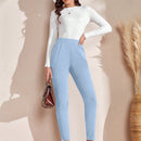 Emery rose pantalones casuales ajustados de unicolor para mujer, uso diario