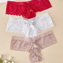 3 piezas de ropa interior femenina de encaje sexy, tanga transparente de moda, respirable y comodo, pantalones de mujer con elastico, casual y de unicolor g-string, lenceria de personalidad para chicas