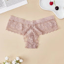 3 piezas de ropa interior femenina de encaje sexy, tanga transparente de moda, respirable y comodo, pantalones de mujer con elastico, casual y de unicolor g-string, lenceria de personalidad para chicas