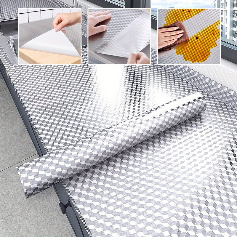 Adhesivo de Aluminio Fácil de Limpiar y Papel Autoadhesivo Removible para Encimeras y Gabinetes