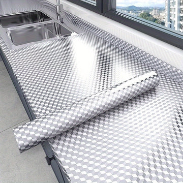 Adhesivo de Aluminio Fácil de Limpiar y Papel Autoadhesivo Removible para Encimeras y Gabinetes
