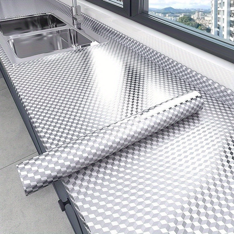 Adhesivo de Aluminio Fácil de Limpiar y Papel Autoadhesivo Removible para Encimeras y Gabinetes