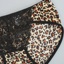 Juego de 4 bragas con encaje y saten sin costuras, diseno de estampado de leopardo con tira cruzada en la cintura y borde de encaje en forma de triangulo para mujer