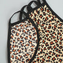 Juego de 4 bragas con encaje y saten sin costuras, diseno de estampado de leopardo con tira cruzada en la cintura y borde de encaje en forma de triangulo para mujer