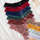 12 piezas/paquete bragas triangulares comodas con adorno de encaje para mujer