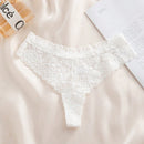 1 pieza tanga de encaje blanco, lenceria comoda para damas