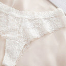 1 pieza tanga de encaje blanco, lenceria comoda para damas
