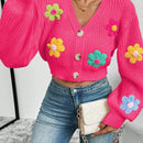 Essnce cardigan informal de mujer con botones delanteros y estampado de flores, apropiado para el uso diario en otono/invierno