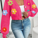 Essnce cardigan informal de mujer con botones delanteros y estampado de flores, apropiado para el uso diario en otono/invierno