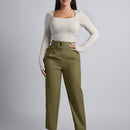 Petite pantalones de pana para mujer con cintura elastica en la parte trasera, apropiados para otono e invierno