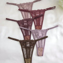 5 piezas/set de tanga encantador con parche de encaje con forma de corazon