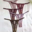 5 piezas/set de tanga encantador con parche de encaje con forma de corazon