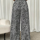 Ezwear 1 pieza pantalones de pierna recta con estampado degradado de aceite de moda