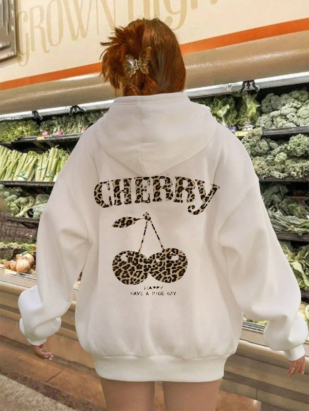 Ezwear sudadera holgada con capucha y estampado grafico cristiano "amar como jesus" con cara sonriente y texto para mujer