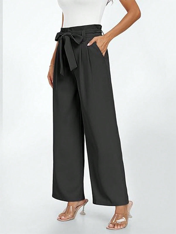 Lune pantalones anchos casuales tipo palazzo holgados para mujer, primavera y otono