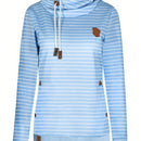 Sudadera con capucha a rayas para mujer con bolsillo con sombrero, sudadera de felpa bordada, mujer, otono e invierno, engrosada