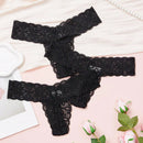 3 piezas de bragas tipo tanga con diseno de encaje y flores, ropa interior sexy de talle bajo para mujer