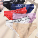 Set de 6 bragas de cintura alta suaves y solidas con estampado en ingles, ropa interior para dama