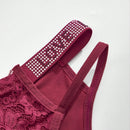 4 unidades bragas de mujer de tanga de moda para otono e invierno con brillantes de strass, encaje transparente, cuerda personalizada, ropa interior elastica, transpirable y comoda de cintura media
