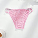4 unidades bragas de mujer de tanga de moda para otono e invierno con brillantes de strass, encaje transparente, cuerda personalizada, ropa interior elastica, transpirable y comoda de cintura media