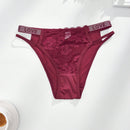 4 unidades bragas de mujer de tanga de moda para otono e invierno con brillantes de strass, encaje transparente, cuerda personalizada, ropa interior elastica, transpirable y comoda de cintura media
